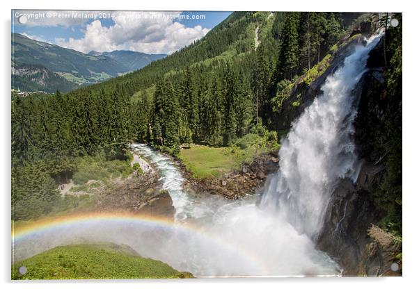 Krimml Falls Acrylic by Peter Mclardy