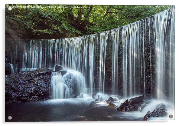 Serene  Waterfall  Acrylic by Peter Mclardy