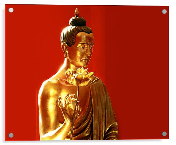 Buddhist Rupa Acrylic by Victor Burnside