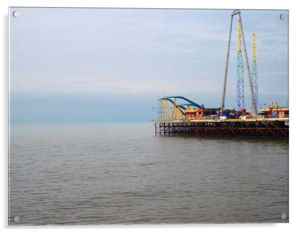 South Pier,Blackpool,Uk. Acrylic by Victor Burnside