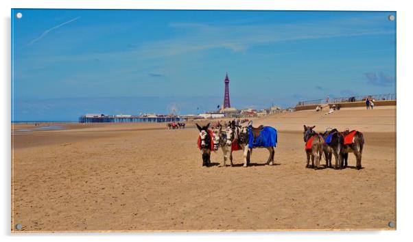Blackpool Beach Acrylic by Victor Burnside