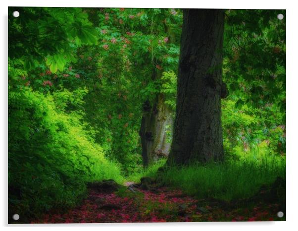 Woodland Walk. Acrylic by Victor Burnside