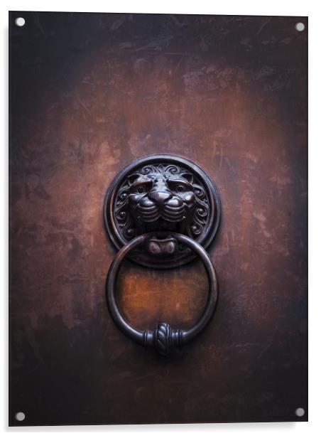 Bronze Door Knocker.      Acrylic by Victor Burnside