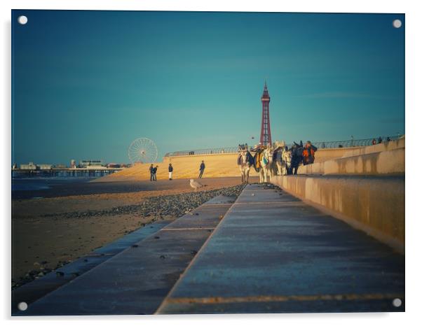 Blackpool Beach. Acrylic by Victor Burnside