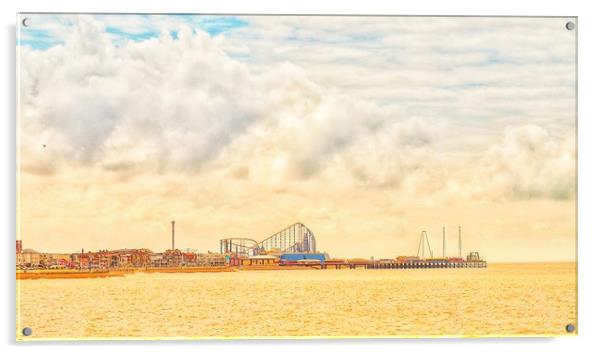 South Pier,Blackpool. Acrylic by Victor Burnside