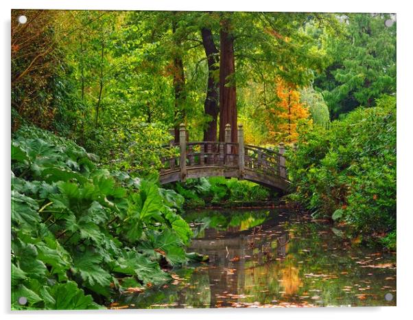 Garden Bridge  Acrylic by Victor Burnside