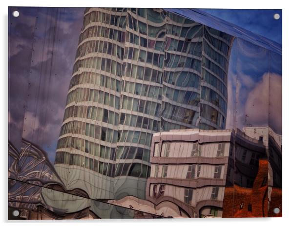      Reflection,Birmingham City.                   Acrylic by Victor Burnside