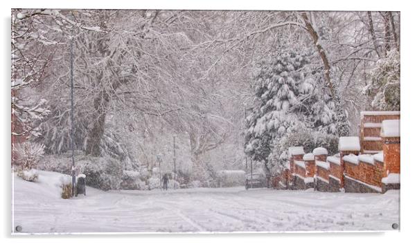 Street in Winter  Acrylic by Victor Burnside