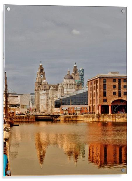 Albert Dock,Liverpool,UK. Acrylic by Victor Burnside