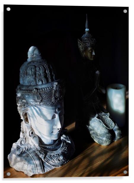 Buddhist Shrine      Acrylic by Victor Burnside