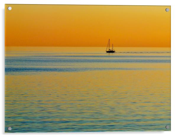 Calm Sea Off Lytham  Acrylic by Victor Burnside