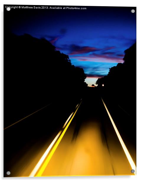 Road to Sunset Acrylic by Matthew Davis