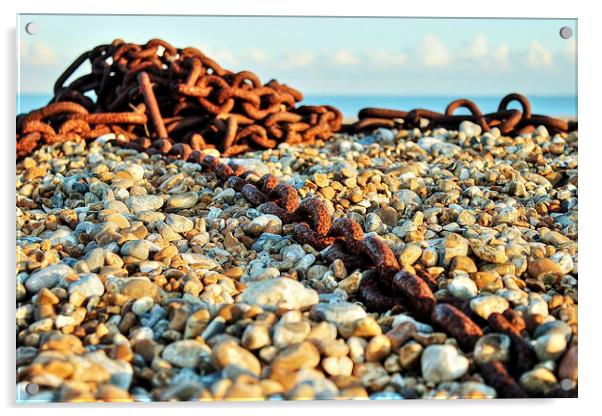 Greatstone Beach, Rusty Chain Acrylic by Robert Cane
