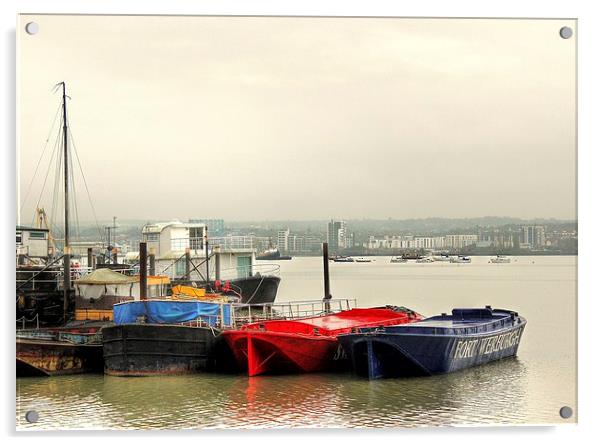 Hoo Marina, Moored Boats Acrylic by Robert Cane