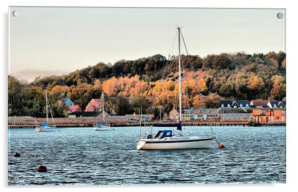 River Medway, Yacht Acrylic by Robert Cane