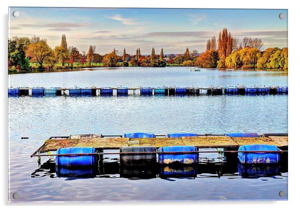 Danson Park, Bexleyheath, Boating Lake Acrylic by Robert Cane