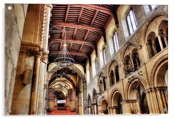 Rochester Cathedral, Interior View Acrylic by Robert Cane