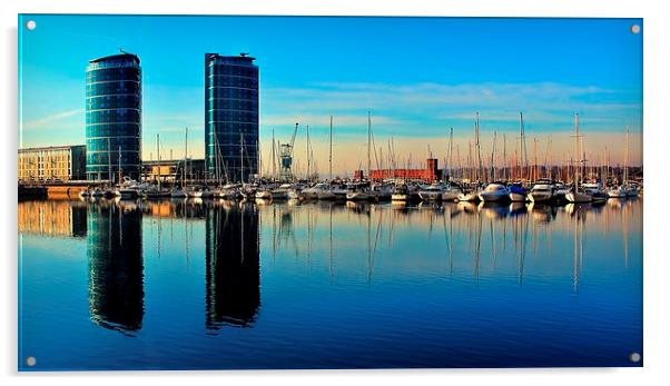 Chatham Marina, Apartment Blocks Acrylic by Robert Cane