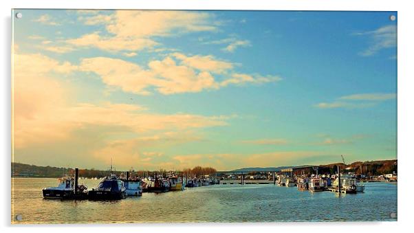 Rochester Marina Sunlight Acrylic by Robert Cane