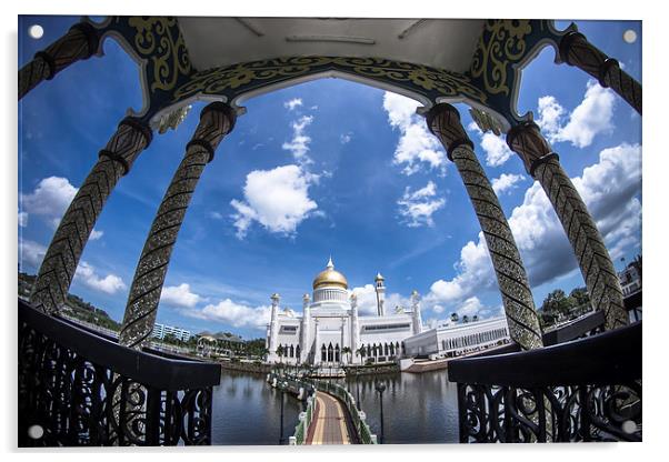 Brunei Mosque Acrylic by Cristopher  Selga