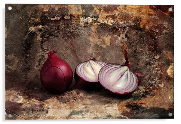 Red Onions Acrylic by Randi Grace Nilsberg