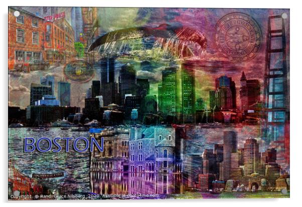 Boston Collage Acrylic by Randi Grace Nilsberg
