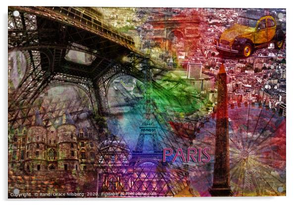 Paris Collage Acrylic by Randi Grace Nilsberg