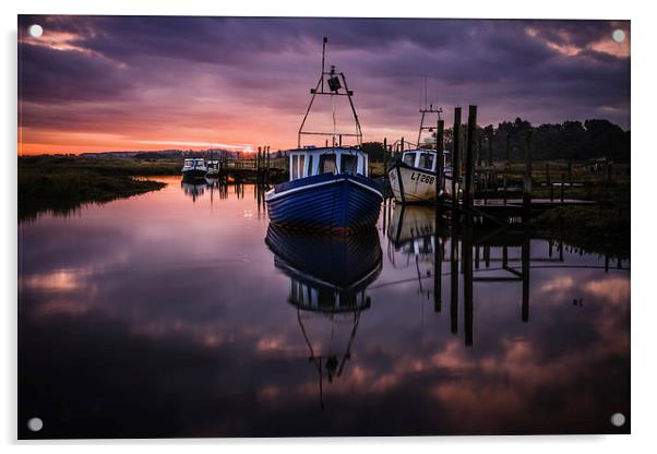 Thornham boats at dawn Acrylic by Tristan Morphew