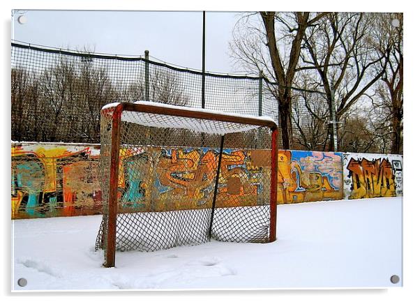 Snow day at the rink Acrylic by Michael Wood