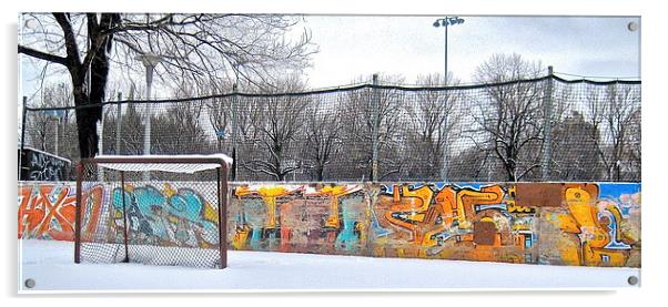Ice rink graffiti Acrylic by Michael Wood