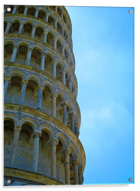 The side of the Leaning Tower of Pisa Acrylic by Michael Wood