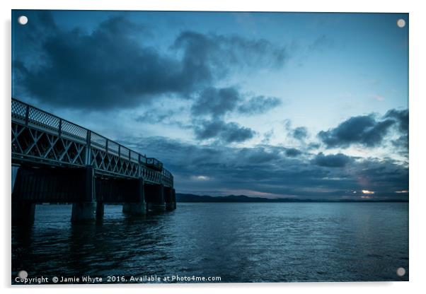 Tay Rail Bridge Sky Acrylic by Jamie Whyte