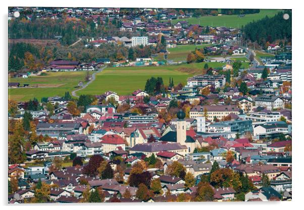 Red Rooftops Of Reutte Acrylic by rawshutterbug 