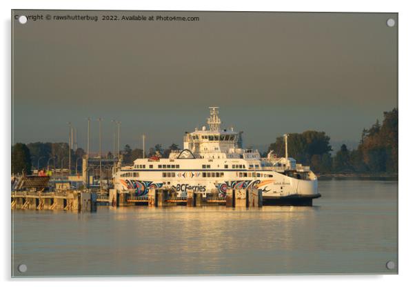 BC Ferry At Dusk Acrylic by rawshutterbug 