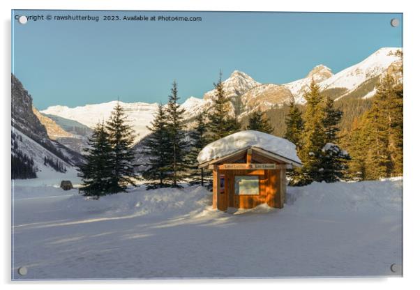 Snowy Serenity: Lake Louise and the Majestic Mountains Acrylic by rawshutterbug 