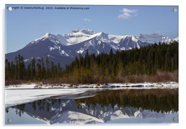 Tranquil Reflections at Vermilion Lakes, Alberta Acrylic by rawshutterbug 