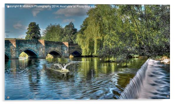 Bakewell River Wye  Acrylic by rawshutterbug 