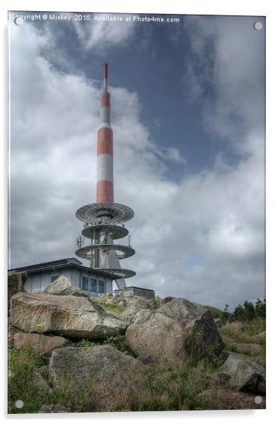Brocken Broadcast Tower Acrylic by rawshutterbug 