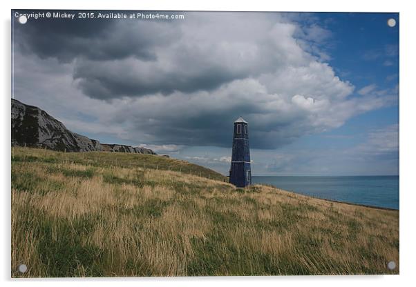Lighthouse By The Cliffs Of Dover Acrylic by rawshutterbug 