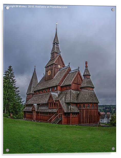 Gustav-Adolf-Stabkirche Acrylic by rawshutterbug 