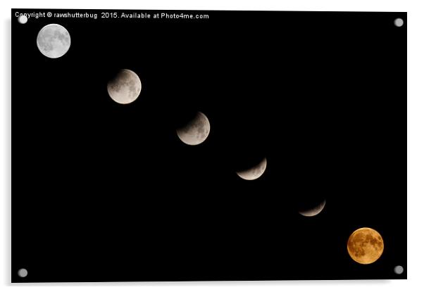 Supermoon Lunar Eclipse Acrylic by rawshutterbug 
