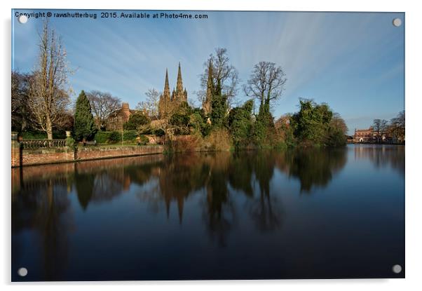 Lichfield Cathedral And Minster Pool Reflection Acrylic by rawshutterbug 