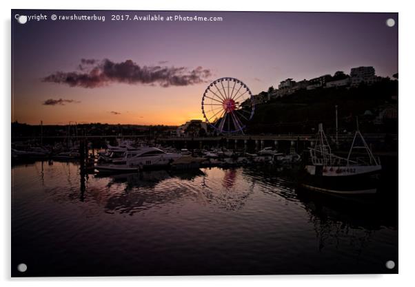 Torquay Harbour Sunset Acrylic by rawshutterbug 