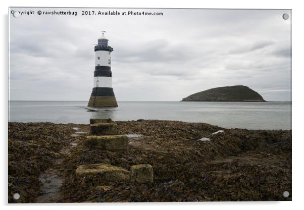 Trwyn Du Lighthouse Acrylic by rawshutterbug 