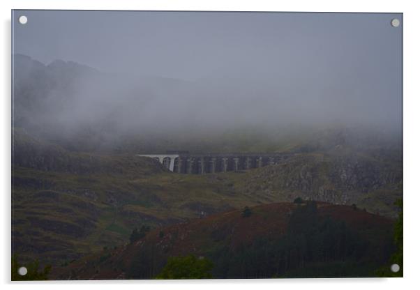Fog Over The Stwlan Dam Acrylic by rawshutterbug 