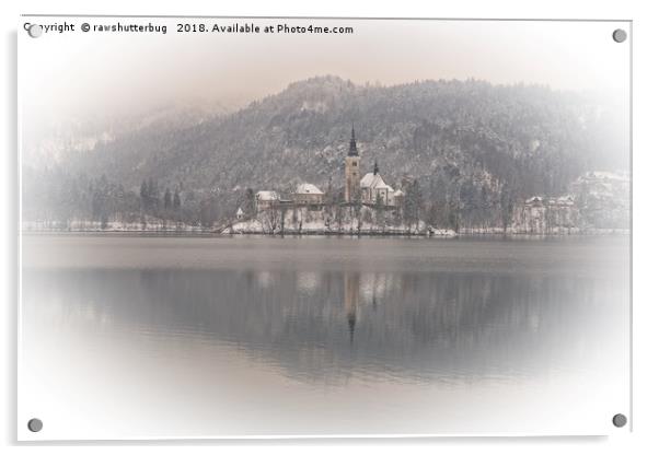 Wintry Bled Island Acrylic by rawshutterbug 