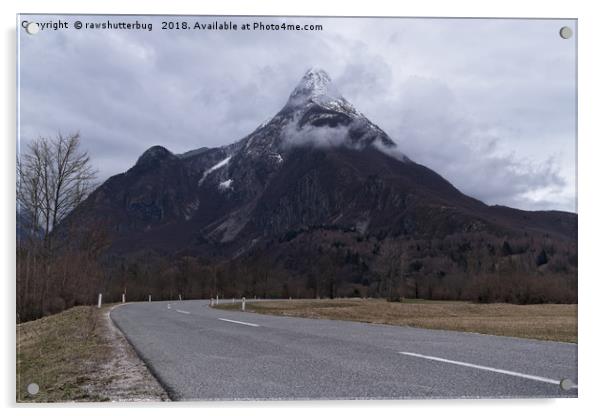 Road Towards Mangart Mountain Acrylic by rawshutterbug 
