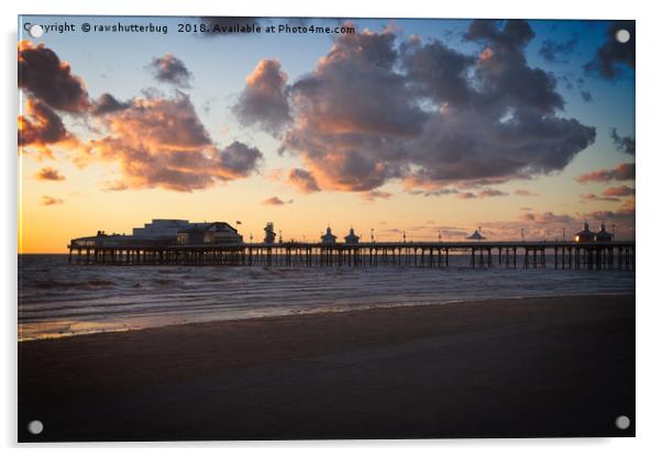 Sunset At Blackpool North Pier Acrylic by rawshutterbug 