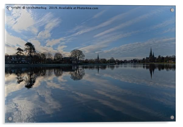 Lichfield Cathedral And The Stowe Pool Acrylic by rawshutterbug 