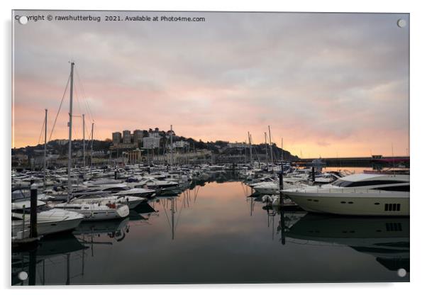 Torquay Harbour At Sunrise Acrylic by rawshutterbug 